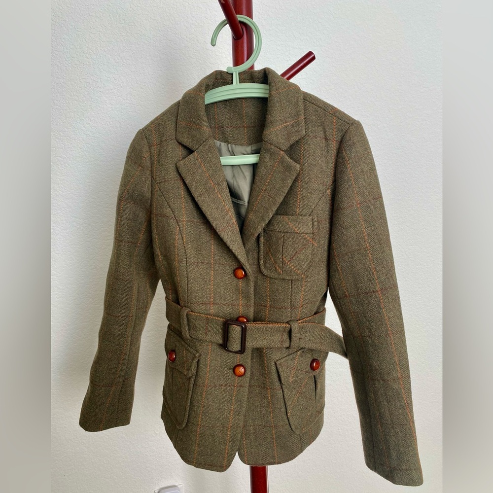 Handmade Customized Tweed Norfolk jacket Country Classic Hunting Jacket